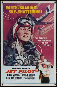 5h0956 JET PILOT 1sh R1979 John Wayne flies with the screaming eagles, Howard Hughes, Ren Wicks art!