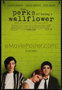 5h1041 PERKS OF BEING A WALLFLOWER advance DS 1sh 2012 Logan Lerman, Emma Watson, Ezra Miller!