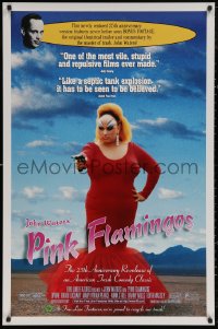 5h1043 PINK FLAMINGOS 1sh R1997 Divine, Mink Stole, John Waters, proud to recycle their trash!