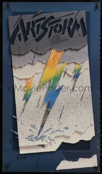 5h0495 ARTSTORM 20x35 museum/art exhibition 1986 colorful Nancy Gellos artwork of a paint storm!
