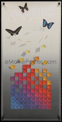 5h0391 ATOMIC FUSION 19x38 art print 1980s cool artwork of butterflies & periodic table!