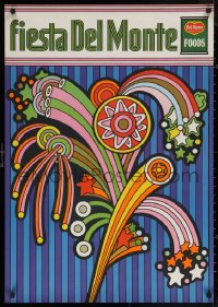 5h0632 DEL MONTE 25x35 advertising poster 1969 Fiesta, great completely different art of fireworks!