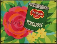 5h0628 DEL MONTE 25x32 advertising poster 1963 wonderful art of flowers & leaves, pineapple label!