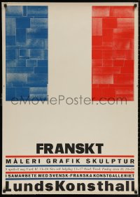 5h0504 FRANSKT 28x39 Swedish museum/art exhibition 1960 design resembling the French flag!