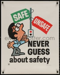5h0693 GENERAL MOTORS 22x28 special poster 1969 safe or unsafe, never guess about safety!