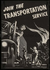 5h0714 JOIN THE TRANSPORTATION SERVICE 13x18 special poster 1952 Federal Civil Defense Administration!