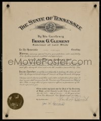 5h0716 JUDY GARLAND 14x17 special poster 1956 signed proclamation from Tennessee Governor with seal!