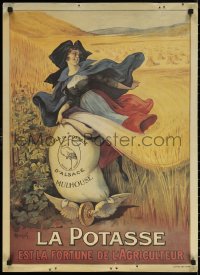 5h0719 LA POTASSE 23x31 French special poster 1970s REPRINT of the 1929 Auzolle art of woman w/ potash!