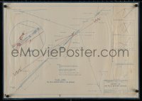 5h0721 LAYOUT OF GIN POLE BEFORE RAISING 22x31 special poster 1943 great engineering diagram!