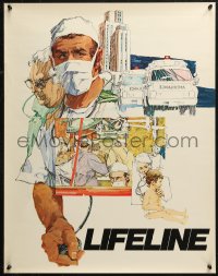 5h0557 LIFELINE tv poster 1970s Dr. Morgan, great art of top cast by Hal Ashmead!