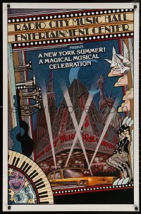 5h0348 NEW YORK SUMMER 25x38 stage poster 1979 wonderful Byrd art of Radio City Music Hall!