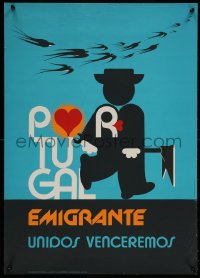 5h0745 PORTUGAL EMIGRANTE UNIDOS VENCEREMOS 19x27 Portuguese special poster 1980 birds migrating!
