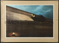 5h0415 ROY NOCKOLDS 18x24 art print 1952 Dawn at Montlhery, art of car speeding past lantern!