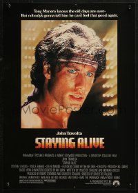 5h0761 STAYING ALIVE 17x24 special poster 1983 super close up of John Travolta in Saturday Night Fever sequel!