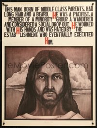 5h0763 THIS MAN 22x29 special poster 1970 close-up Mabey Trousdell art of Jesus Christ!