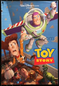5h0765 TOY STORY 19x27 special poster 1995 Disney & Pixar cartoon, images of Buzz, Woody & cast!