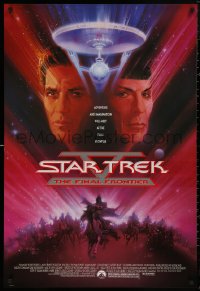 5h1128 STAR TREK V 1sh 1989 The Final Frontier, art of William Shatner & Leonard Nimoy by Bob Peak!