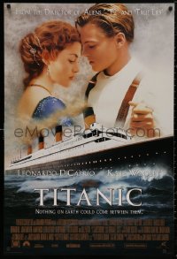 5h1159 TITANIC style B revised int'l DS 1sh 1997 star-crossed Leonardo DiCaprio, Kate Winslet, directed by James Cameron!