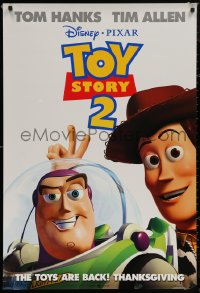 5h1165 TOY STORY 2 advance DS 1sh 1999 Woody, Buzz Lightyear, Disney and Pixar animated sequel!