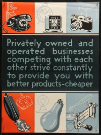5h0423 BETTER PRODUCTS CHEAPER 20x27 WWII war poster 1944 art of consumer goods, very rare!