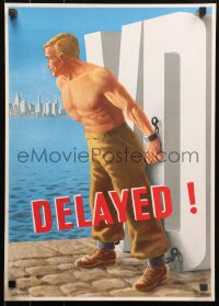 5h0427 DELAYED VD 16x22 Australian WWII war poster 1946 art of man chained to venereal disease!
