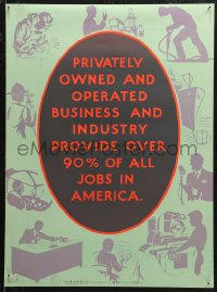 5h0437 OVER 90% OF ALL JOBS IN AMERICA 20x27 WWII war poster 1943 art of people working!