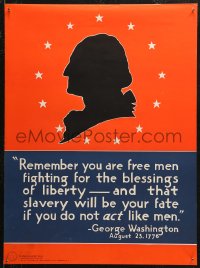 5h0439 REMEMBER YOU ARE FREE MEN 20x27 WWII war poster 1944 classic silhouette of Washington!