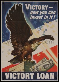5h0446 VICTORY NOW YOU CAN INVEST IN IT 19x26 WWII war poster 1945 patriotic art by Dean Cornwell!