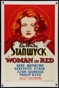 5h0287 WOMAN IN RED S2 poster 2000 wonderful artwork of sexy redhead Barbara Stanwyck!