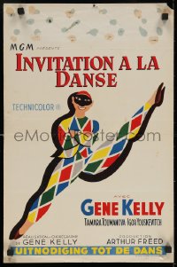 5j0135 INVITATION TO THE DANCE Belgian 1957 great artwork of Gene Kelly dancing with Tamara Toumanova!