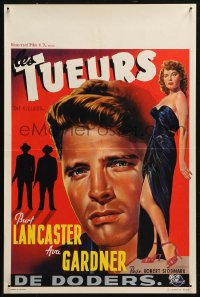 5j0136 KILLERS Belgian R1950s different art of Burt Lancaster & full-length Ava Gardner, Hemingway!