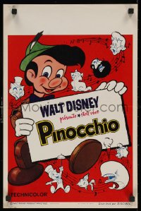 5j0141 PINOCCHIO Belgian R1963 Disney classic cartoon about wooden boy who wants to be real!