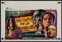 5j0144 TALES OF TERROR Belgian 1962 great art of Peter Lorre, Vincent Price & Basil Rathbone!