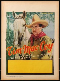 5j0146 TIM MCCOY Belgian 1950s portrait art of classic cowboy with trusty horse!