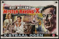 5j0149 X: THE MAN WITH THE X-RAY EYES Belgian 1963 Ray Milland strips souls & bodies, different art!