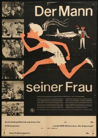 5j0068 HUSBAND OF HIS WIFE East German 17x23 1962 Maz swojej zony, wacky art of runner!