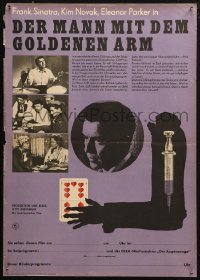 5j0073 MAN WITH THE GOLDEN ARM East German 16x23 1966 Frank Sinatra, completely different art!