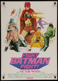 5j0001 FIGHT BATMAN FIGHT Filipino poster 1973 different art of Victor Wood in the title role!
