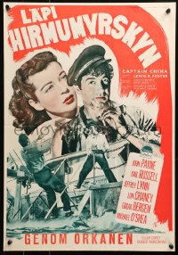 5j0161 CAPTAIN CHINA Finnish 1951 John Payne, Gail Russell, it takes a man to master a woman!