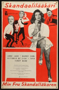 5j0181 LADY DOCTOR Finnish 1958 art/images of Vittorio De Sica, Toto & sexy Abbe Lane!
