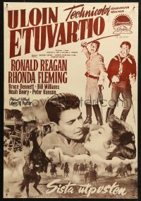 5j0182 LAST OUTPOST Finnish 1952 different images of Ronald Reagan & Rhonda Fleming!