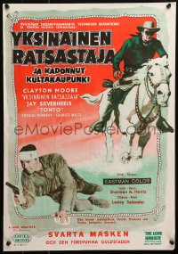 5j0187 LONE RANGER & THE LOST CITY OF GOLD Finnish 1959 masked Clayton Moore & Jay Silverheels!