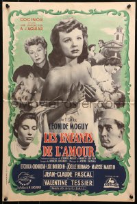 5j0332 CHILDREN OF LOVE French 16x24 1953 close-up image of pretty unwed mother Etchika Choureau!