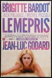 5j0365 LE MEPRIS French 16x24 R2013 Jean-Luc Godard, different image of sexy naked Brigitte Bardot!