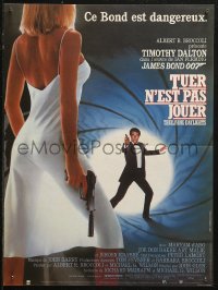 5j0366 LIVING DAYLIGHTS French 15x20 1987 Tim Dalton as James Bond & sexy Maryam d'Abo w/gun!