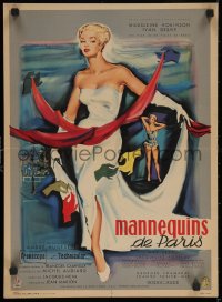 5j0369 MANNEQUINS OF PARIS French 16x22 1957 Andre Hunebelle's Mannequins de Paris, Bertrand art!