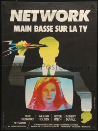 5j0376 NETWORK French 16x21 1977 written by Paddy Cheyefsky, William Holden, Sidney Lumet classic!