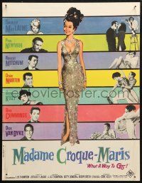 5j0407 WHAT A WAY TO GO French 17x22 1964 sexy full-length Shirley MacLaine, Paul Newman, Mitchum!