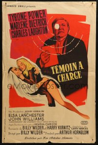 5j0408 WITNESS FOR THE PROSECUTION French 16x24 1958 Billy Wilder, Tyrone Power, Marlene Dietrich!