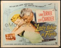 5j0922 LADY TAKES A FLYER style A 1/2sh 1958 pilot Jeff Chandler with sexy Lana Turner!
